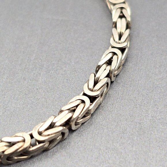 Unbranded Jewelry - 925 Sterling Silver 3mm Byzantine Chain Bracelet 6.25" Italy 8.89g